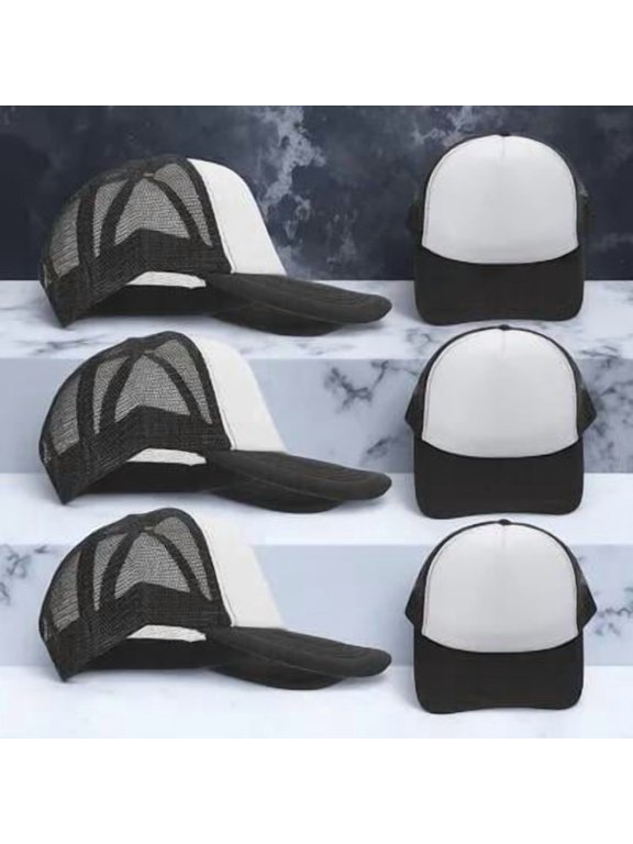 10Pcs Blank Trucker Hats with Breathable Mesh Back and Sponge Front for Heat Transfer DIY