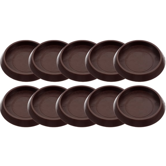 Nicehomfit 10Pcs Brown Compact Furniture Coasters with Anti Scratch and Shock Absorption Features