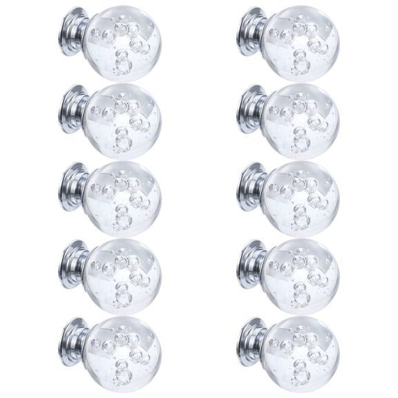 Nicehomfit 10Pcs Crystal Cabinet Knobs Transparent Glass Ball Design for Elegant Home Decor