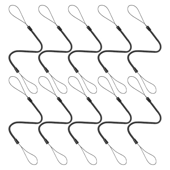 Nicehomfit 10Pcs High Elastic Black Pen Strap Lanyard Retractable Tether for Touchscreen Stylus Pens
