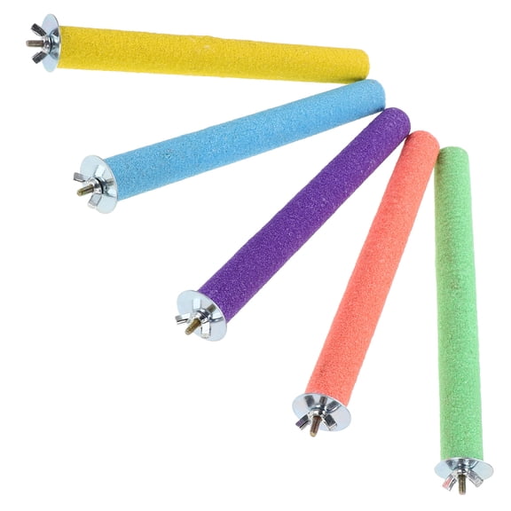 Nicehomfit 10Pcs Bird Perch Stand with Sanded Texture for Parrot Nail Grinding and Cage Accessories