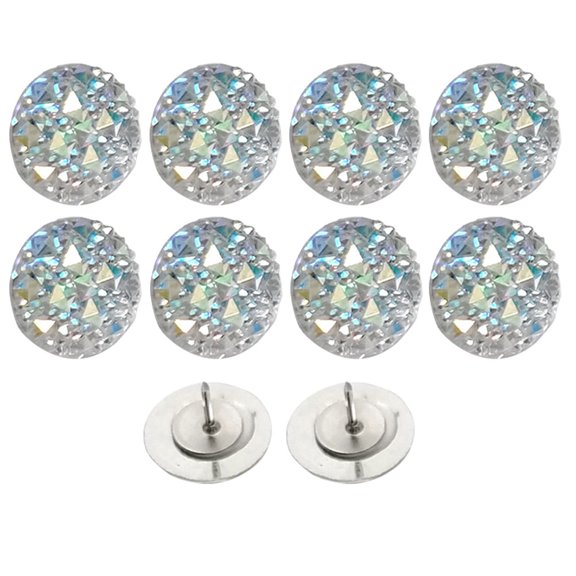 Nicehomfit 10Pcs Compact Plated Silver Push Pins with Resin and Metal for Home Office Use
