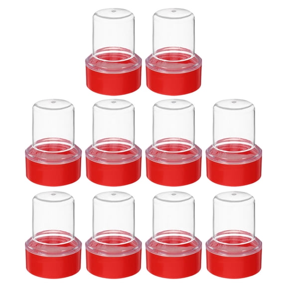 Nicehomfit 10Pcs Transparent Round Stamp Holder Box Convenient Storage Case for Official Seals