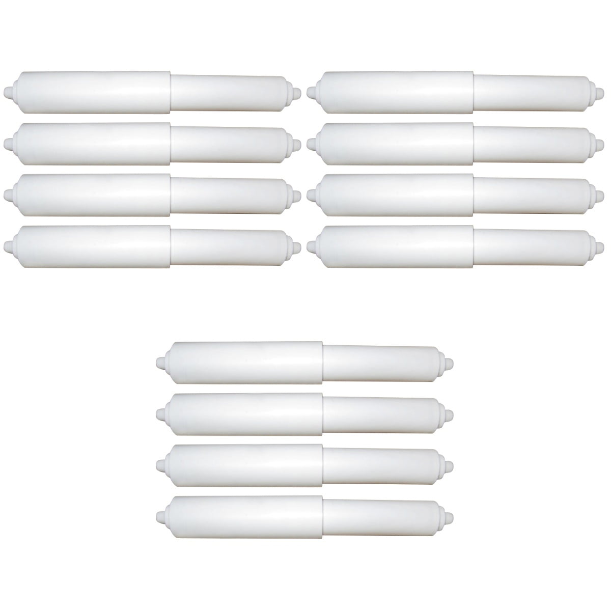 5-Pack Toilet Paper Holder Spring Rods - Universal Plastic Replacement Roller, White, 6.2x4.3 Inches