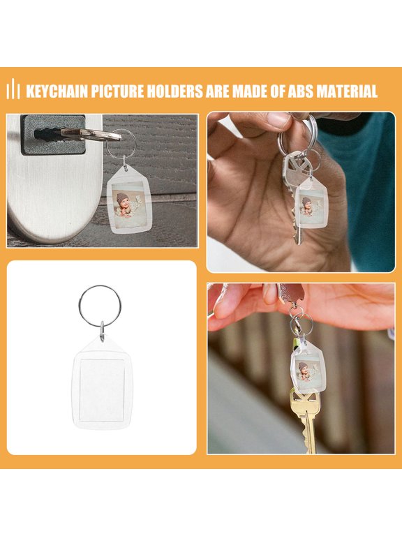 12-Pack Transparent Plastic Blank Keychains for Multi-Purpose Decoration and DIY Craft Projects