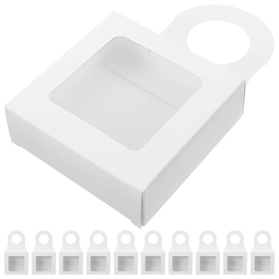 Nicehomfit 12Pcs Hanging Wine Bottle Box White Paper Material with Window for Wine and Beer