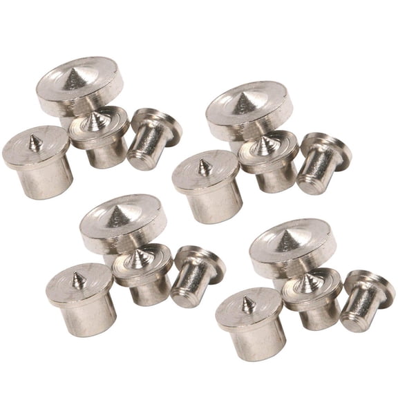 Nicehomfit 16Pcs Wood Timber Marker Plated Silver Metal Dowel Centers for Precise Tenon and Doweling Alignment