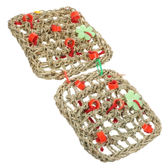 Nicehomfit Bunny Climbing Toys Rabbit Pet Toy Beige Woven Rattan Wooden Pet Entertainment 1Set