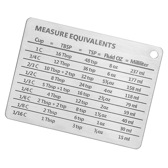 Nicehomfit Compact Stainless Steel Measurement Chart Magnet for Home Use