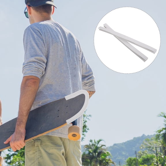 Nicehomfit 1 Pair White Skateboard Deck Sleeve with Impact Absorbing Edge Protector for and Skateboards