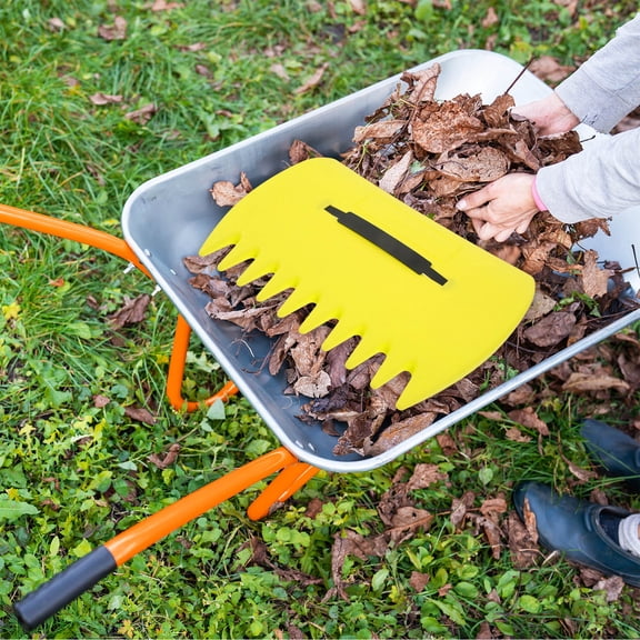 Nicehomfit Ergonomic Plastic Rake, Yellow, for Leaves, Robust Construction, Versatile Use