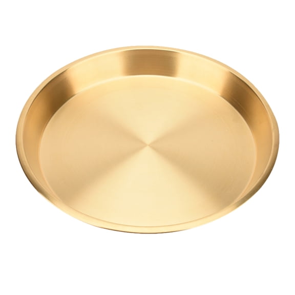 Nicehomfit 1Pack Tray Decorative Plate Copper Food Tray Hotel Tableware Family