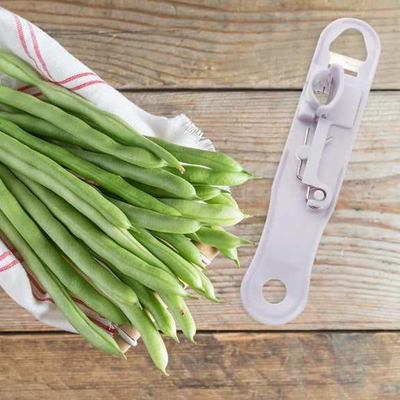 Nicehomfit 1Pc Kitchen Bean Cutter with Plastic Handle and Stainless Steel Blade for Easy String Removal