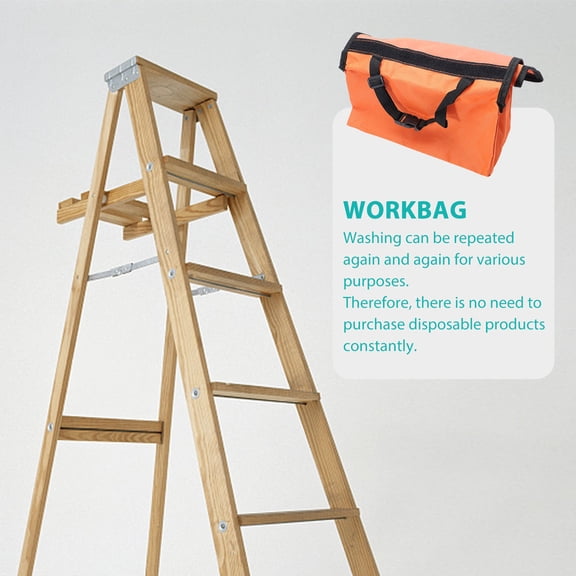 Nicehomfit 1Pc Orange Tool Pouch Holder Super Bearing Capacity Practical Stepladder Tool Bag