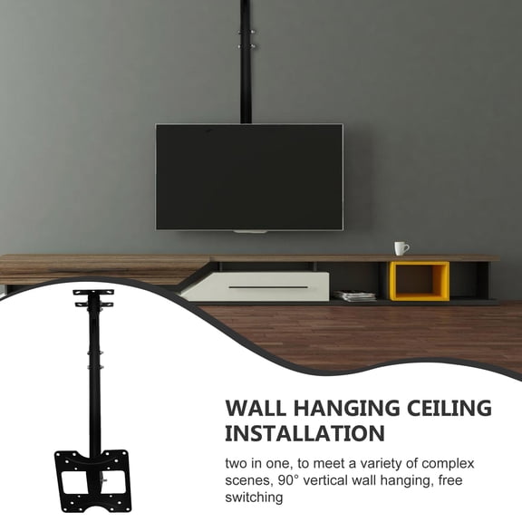 Nicehomfit 1Pc TV Wall Stand Black with 360 Degree Rotation Adjustable Angle for Living Room Balcony