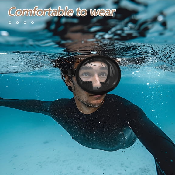 Nicehomfit 1Pc Black Professional Diving Glasses with Comfortable Fit and Leak Prevention Design
