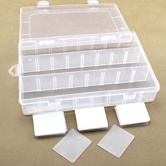Nicehomfit 1Pcs Plastic Bauble Storage Box for Jewelry Storage Box with Rectangular Grids for Jewelry Owners