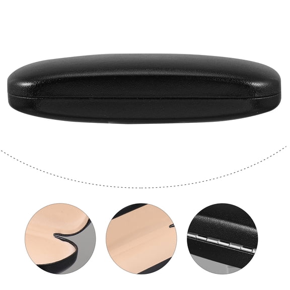 Nicehomfit 1Set Black PVC Eyeglasses Case Hard Compact Glasses Protector for Storage
