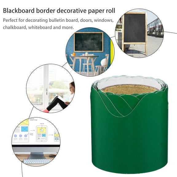 Nicehomfit Green Bulletin Frame Decor Chalkboard Style for School and Office Walls