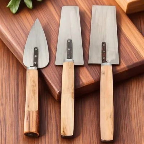 Nicehomfit 1Set Stainless Steel Bricklaying Trowel Putty Cutter and Gauging Trowel Construction Tool Kit