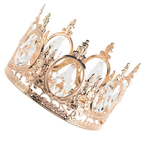 Nicehomfit Crown Shaped Hanging Lamp Table Lamp Crown Ornament Golden Metal 1Pack