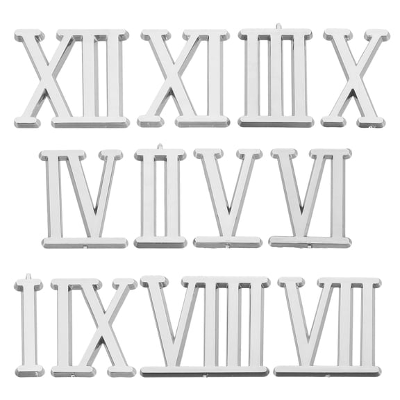 Nicehomfit 1Set Plated Silver Electroplated Clock Accessories Kit for DIY Clock Face and Number Replacement