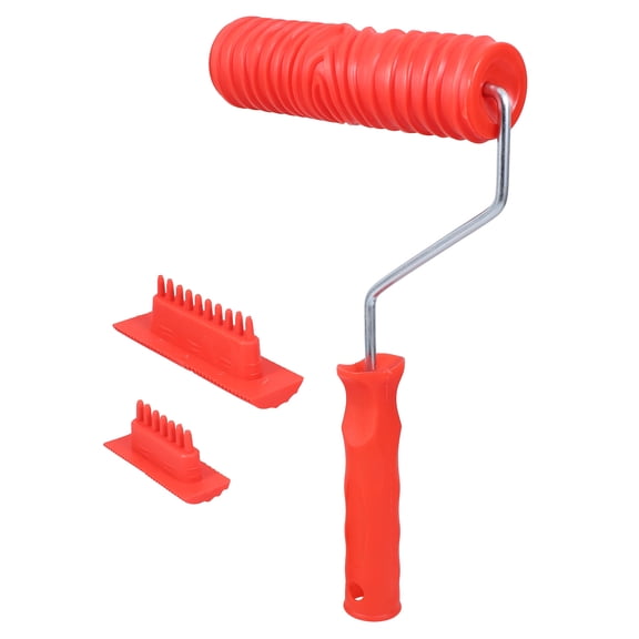 Nicehomfit 1Set Red Wood Grain Tool with Plastic Handle for Easy Wood Graining and Wall Art