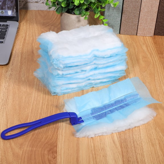Nicehomfit 1Set Sky Blue Duster with Pole Electrostatic Design for Window Blinds and Furniture Dusting
