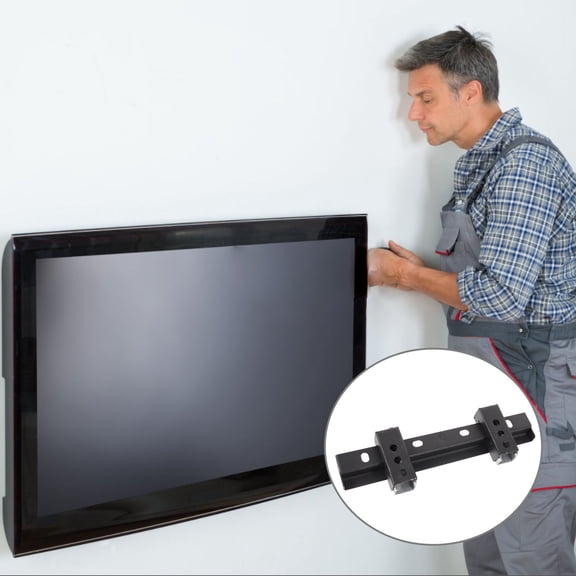 Nicehomfit 1Set Space Saving Black Wall Mount TV Bracket with Easy Installation Guide