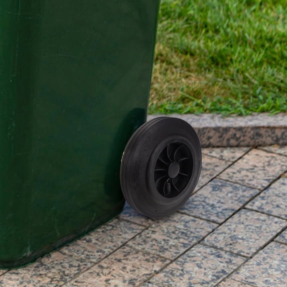 Nicehomfit 1Set Trash Can Wheel Replacement with Thick Rubber and Iron Material for Outdoor Garbage Bins