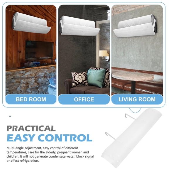 Nicehomfit 1Set White Indoor Air Conditioner Deflector Anti Direct Blowing Air Wing for Gentle Breeze