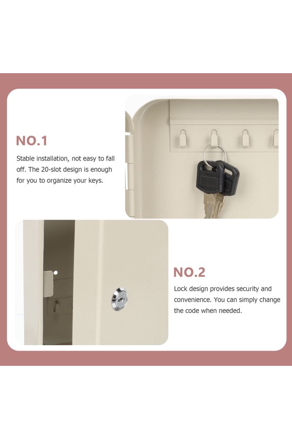 1Set White Key Security Cabinet with Multi Slot Design Wall Mounted Key Organizer for Secure Storage