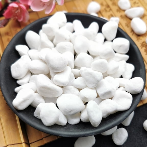 Nicehomfit 1Set White Small Rocks for Plant Pots Vase Filler and Craft Decoration