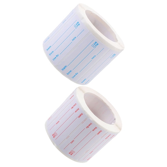 Nicehomfit 2 Rolls Writable Food Labels Permanent Adhesive Assorted Color for Food Preparation