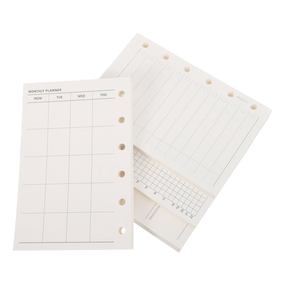 Nicehomfit 200Pcs A7 Weekly Planner Inserts White 6 Hole Loose Leaf Paper for Portable Agenda Planning