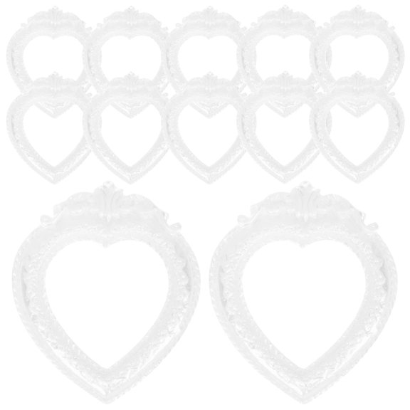Nicehomfit 20Pcs Compact Heart Design Resin Photo Frame Props for Retro Decorative Picture Displays