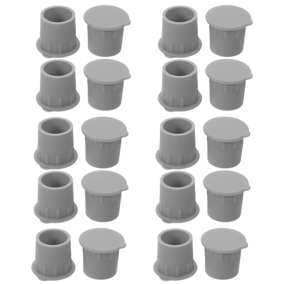 Nicehomfit 20Pcs Grey Pool Fence Post Caps Plastic Deck Anchor Covers Weatherproof Outdoor