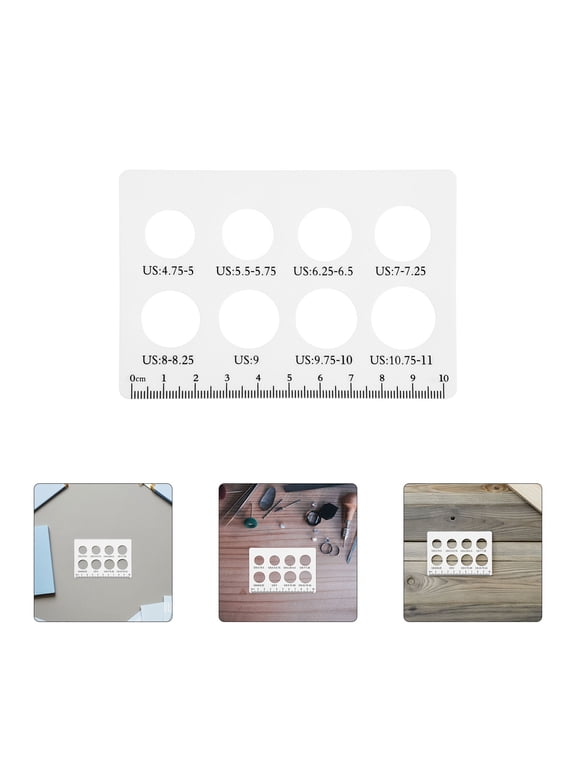 20Pcs Ring Size Guide Plastic Durable Finger Sizer with Multi Aperture Design White