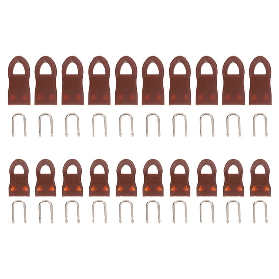 Nicehomfit 20Pcs Rubber Zipper Pull Tabs Brown Replacement with Easy Tool Free Installation
