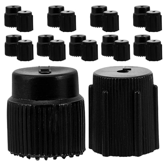 Nicehomfit Air Conditioning Valve Caps Black ABS Plastic Universal Car Fit 20Pcs