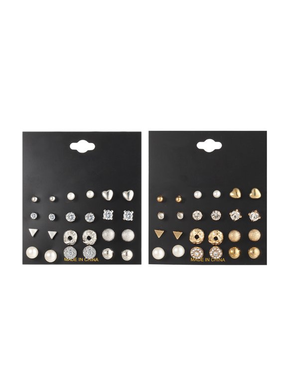 Fashion Earring Set 24Pairs Assorted Colors Durable Lightweight Studs