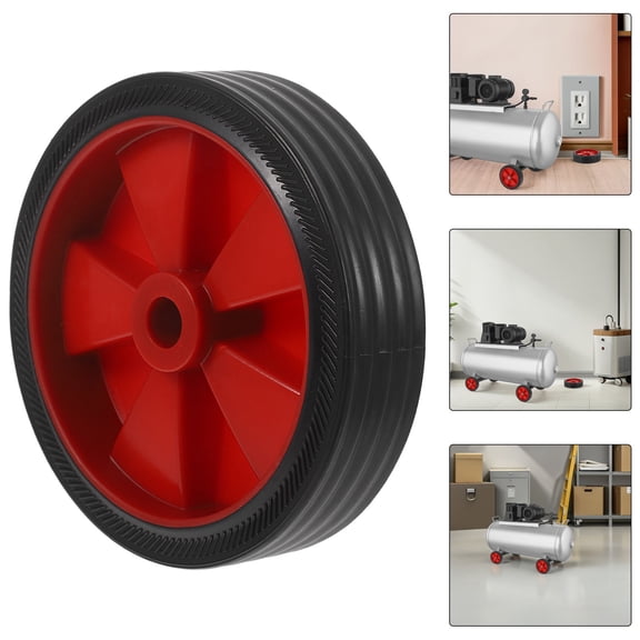 Nicehomfit 2Pcs 5 Inch Industrial Air Compressor Caster Wheels Red Stable Wear Resistant Mobility