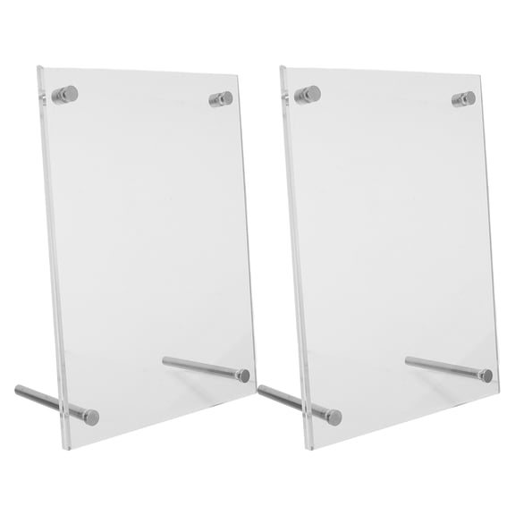 Nicehomfit 2Pcs Acrylic Frameless Photo Frame Clear Desktop Display for Certificate Or Poster