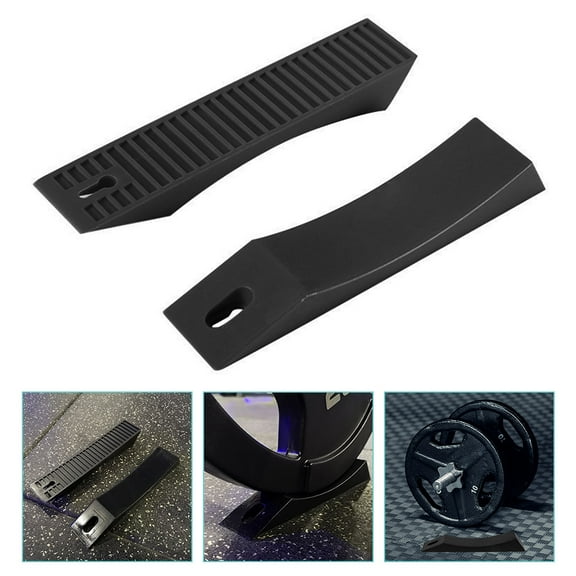 Nicehomfit 2Pcs Black Silicone Deadlift Platform for Barbell Weight Lifting Home Fitness Use