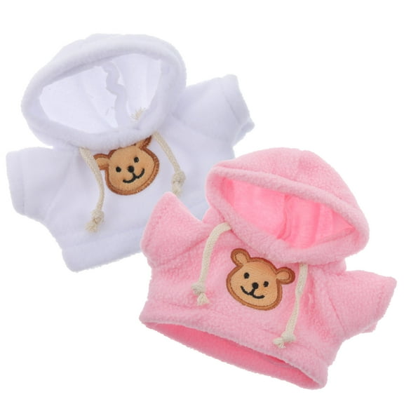 Nicehomfit Decorate Stuffed Animals Bear Doll Outfit Pink 2Pcs
