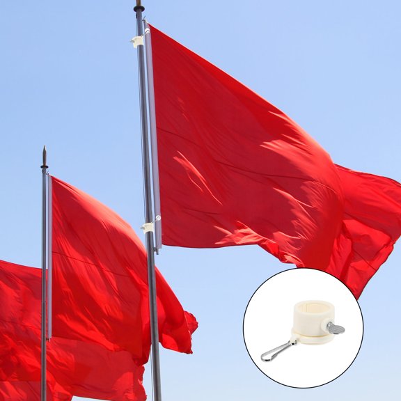 Nicehomfit 2Pcs Beige Flag Pole Rings Rotating Flag Clips for Garden with Durable Design