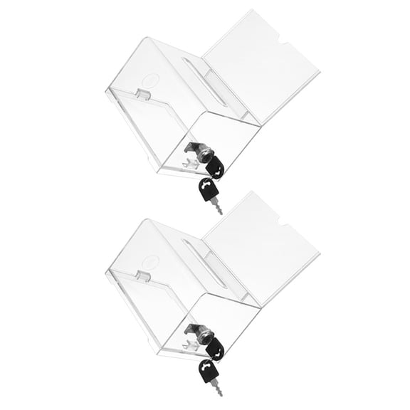 Nicehomfit 2Pcs Clear Acrylic Suggestion Box with Lock for Donation and Fundraising Events
