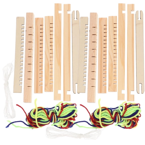 Nicehomfit 2Pcs DIY Wooden Weaving Tool Handloom for Creative Crafting Use