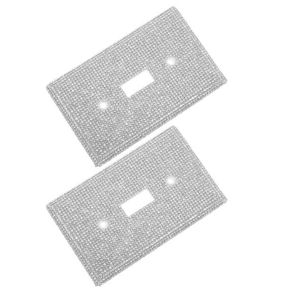 Nicehomfit 2Pcs Elegant Plated Silver Decorative Light Switch Covers with Glittering Rhinestone for Home Accent