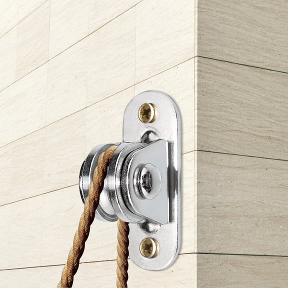 Nicehomfit 2Pcs Heavy Duty Plated Silver Pulley Wheel with Bearing for Smooth Rope Traction and Ceiling Mount